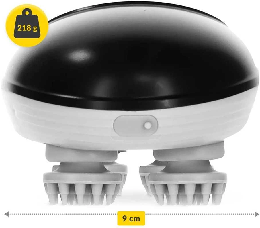4Fizjo Elektrinis galvos masažuoklis, atsparus vandeniui, juodas