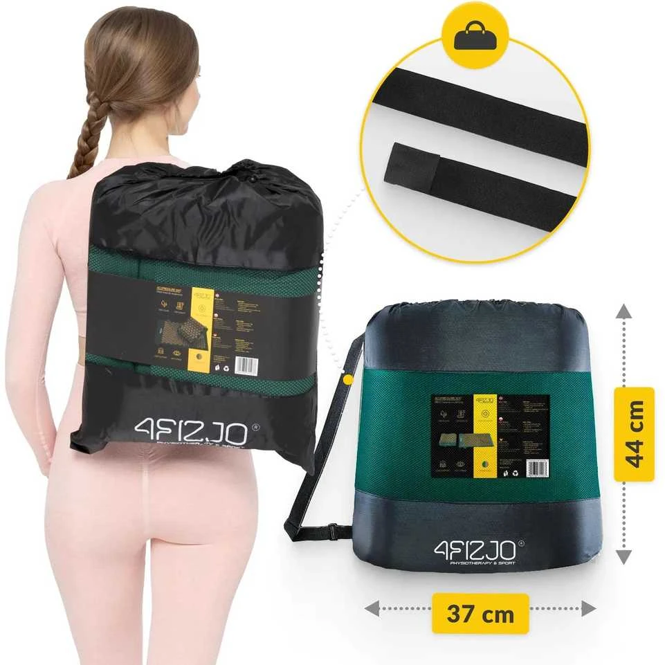 4Fizjo ERGO akupresūros kilimėlis su pagalve, XL dydžio, žalias