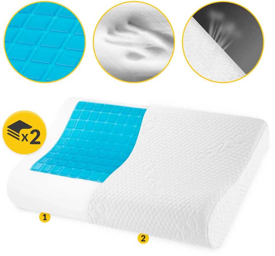 4Fizjo ERGO SMALL+ mažo profilio vėsinanti ortopedinė pagalvė