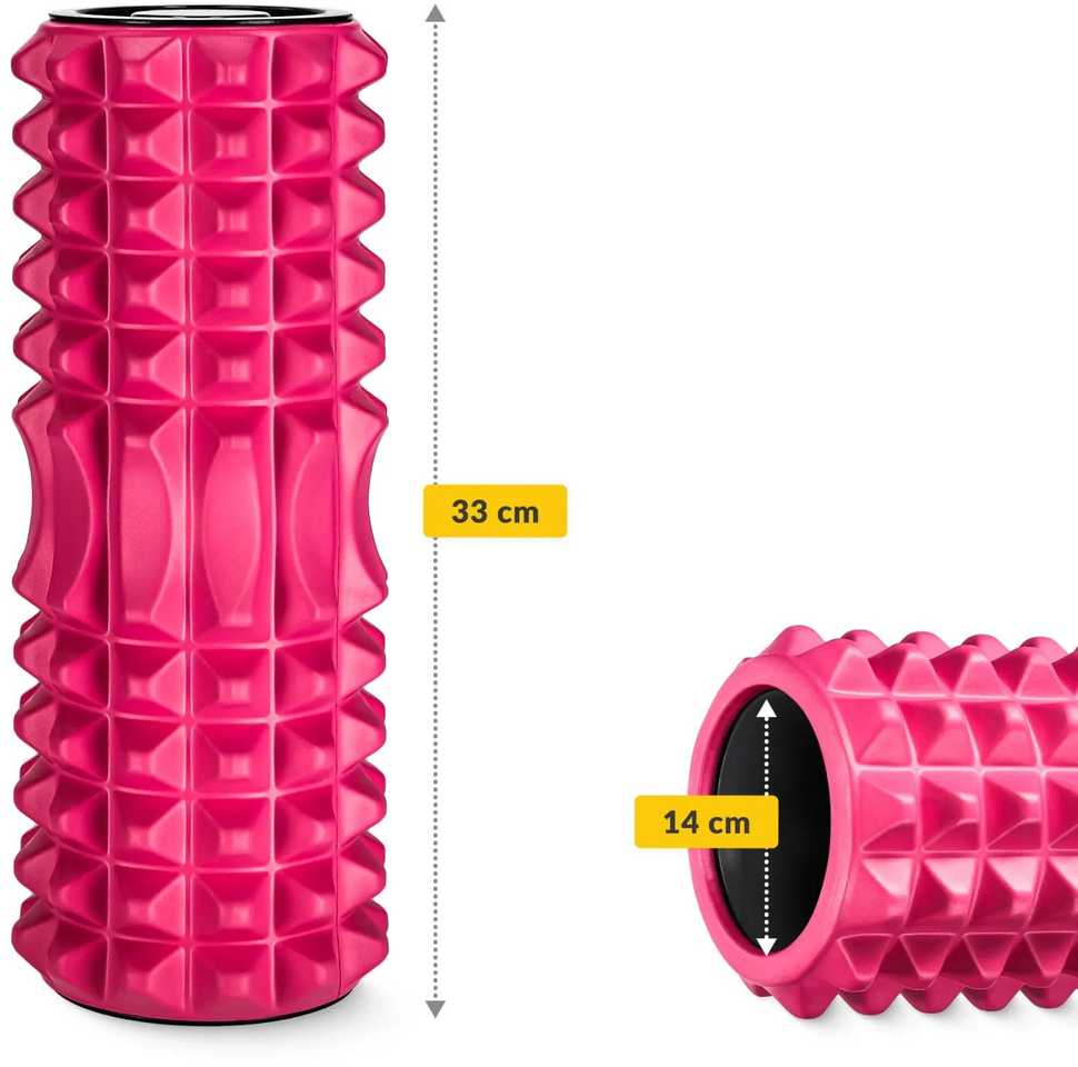 4Fizjo EVA masažinis volelis su gumbeliais, 33 cm, rožinis