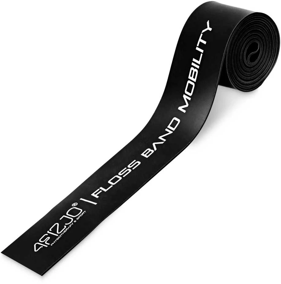 4Fizjo FLOSS BAND 1 mm juoda reabilitacinė mankštos juosta