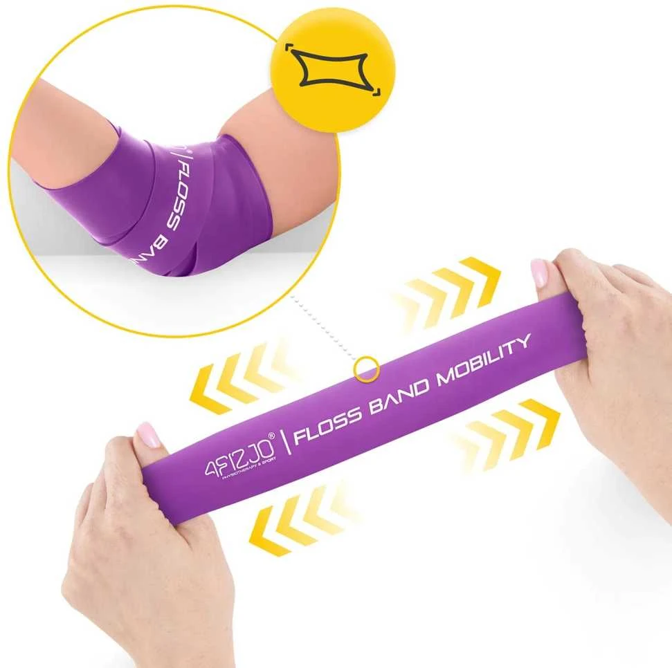 4Fizjo FLOSS BAND 1 mm violetinė reabilitacinė mankštos juosta