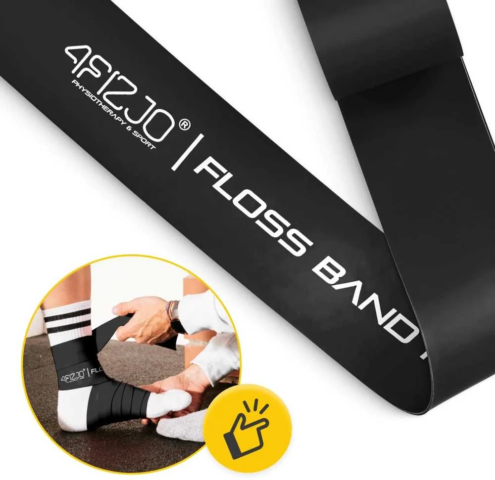 4Fizjo FLOSS BAND 1,5 mm juoda reabilitacinė mankštos juosta