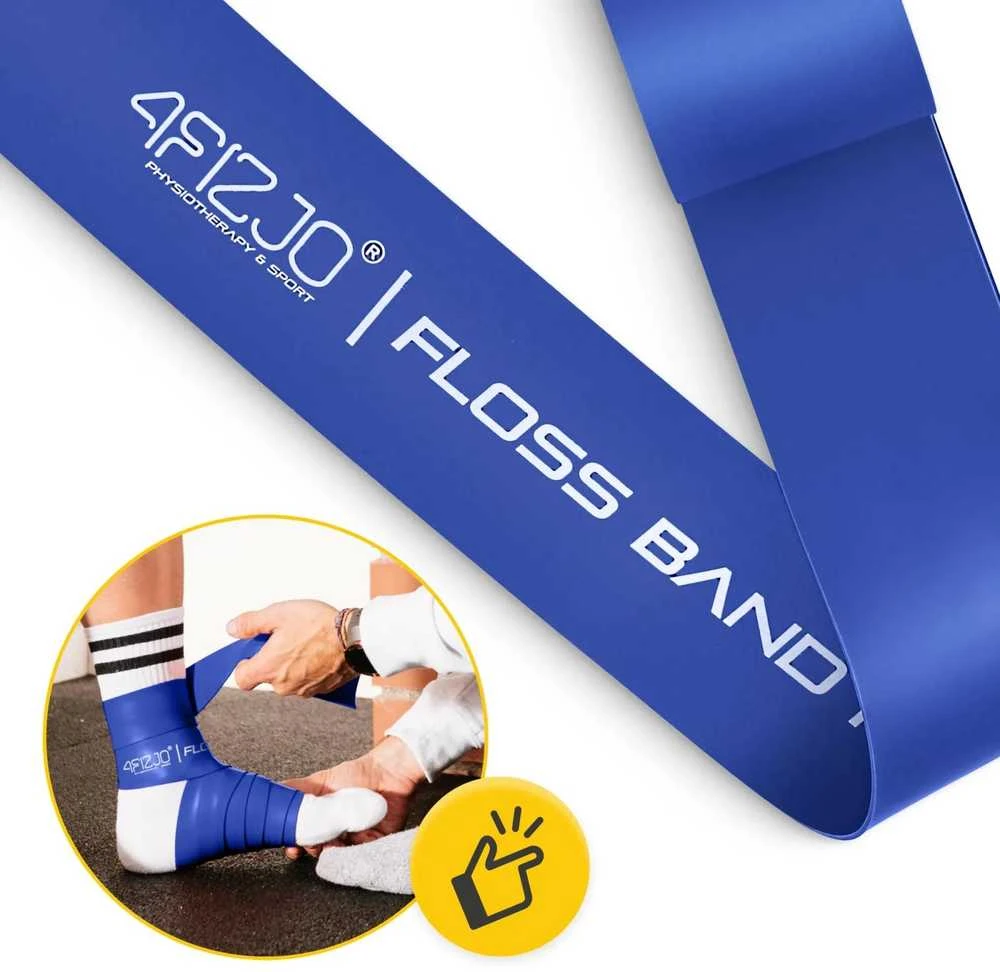 4Fizjo FLOSS BAND 1,5 mm mėlyna reabilitacinė mankštos juosta