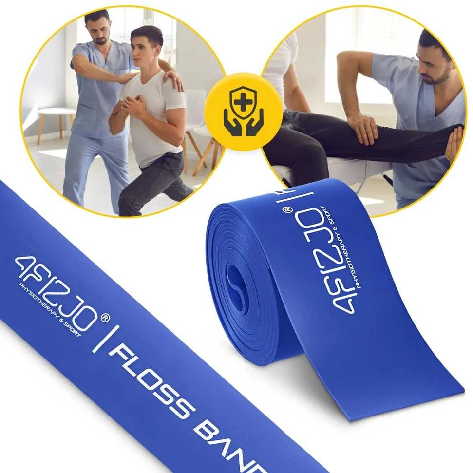 4Fizjo FLOSS BAND 1,5 mm mėlyna reabilitacinė mankštos juosta