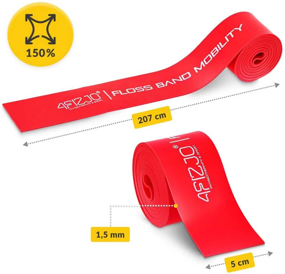 4Fizjo FLOSS BAND 1,5 mm raudona reabilitacinė mankštos juosta