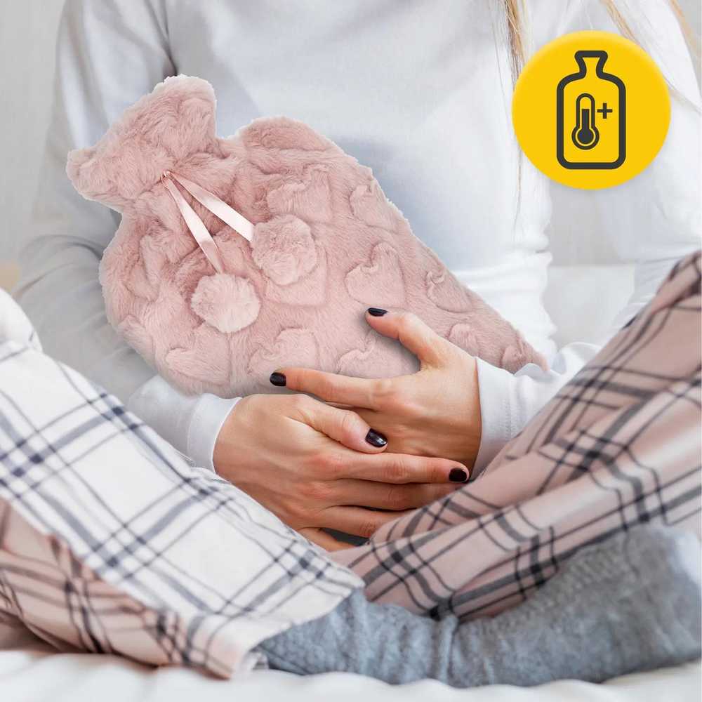 4Fizjo Guminis karšto vandens butelis pliušiniame dangtelyje SERCA 2 litrai