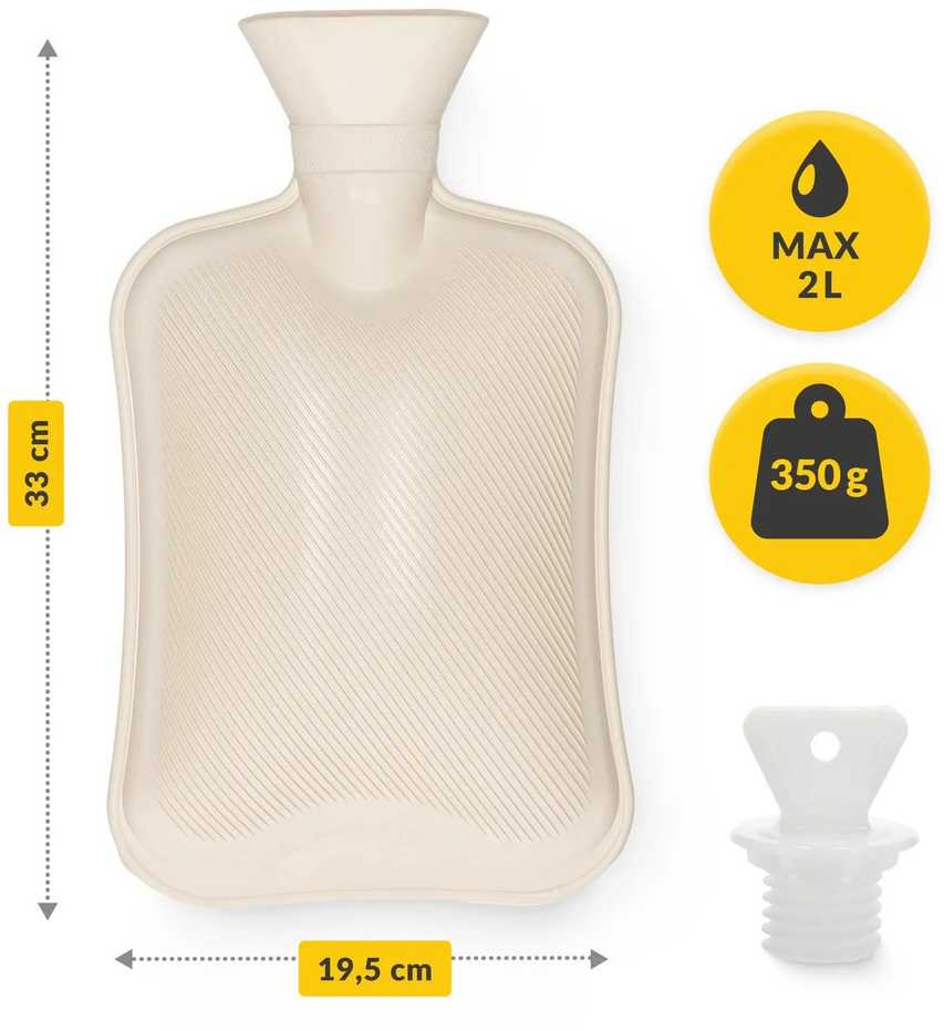 4Fizjo Guminis karšto vandens butelių šildytuvas 2 litrai