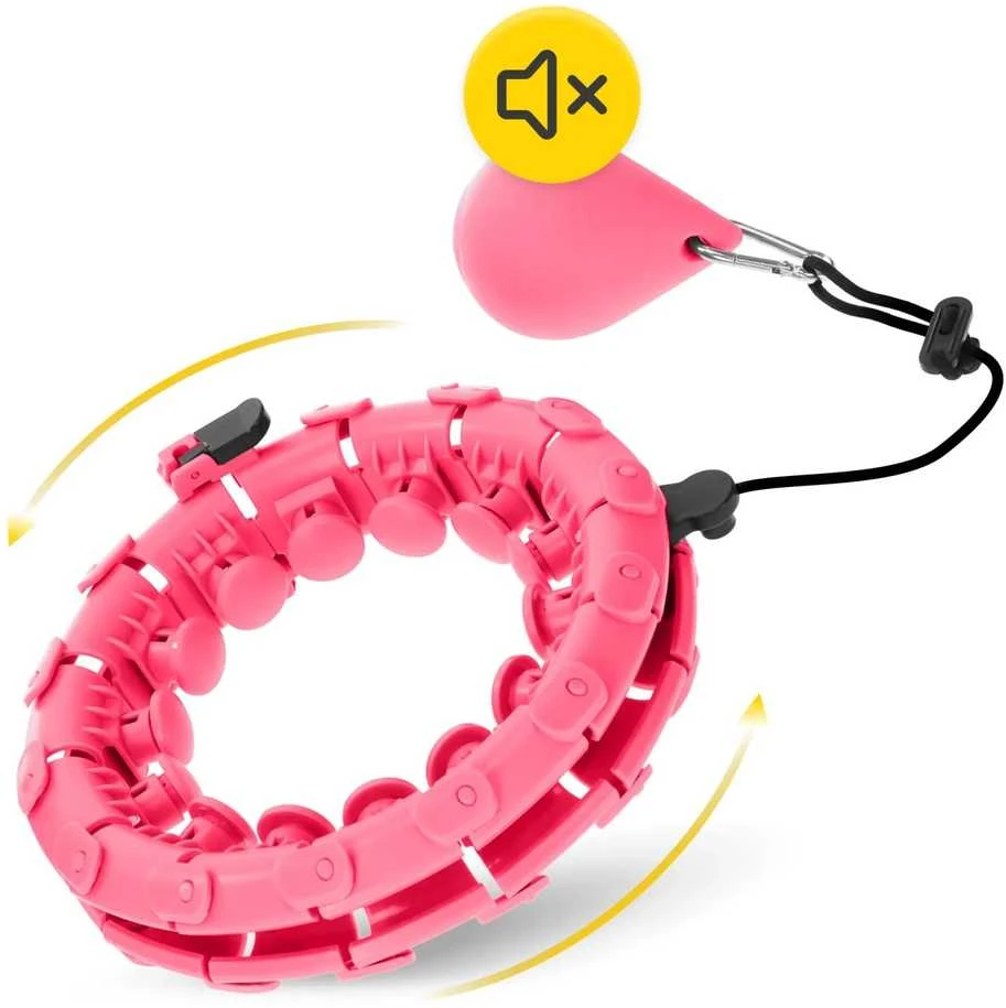 4Fizjo Hula Hoop su svarmenimis ir masažu, rožinis
