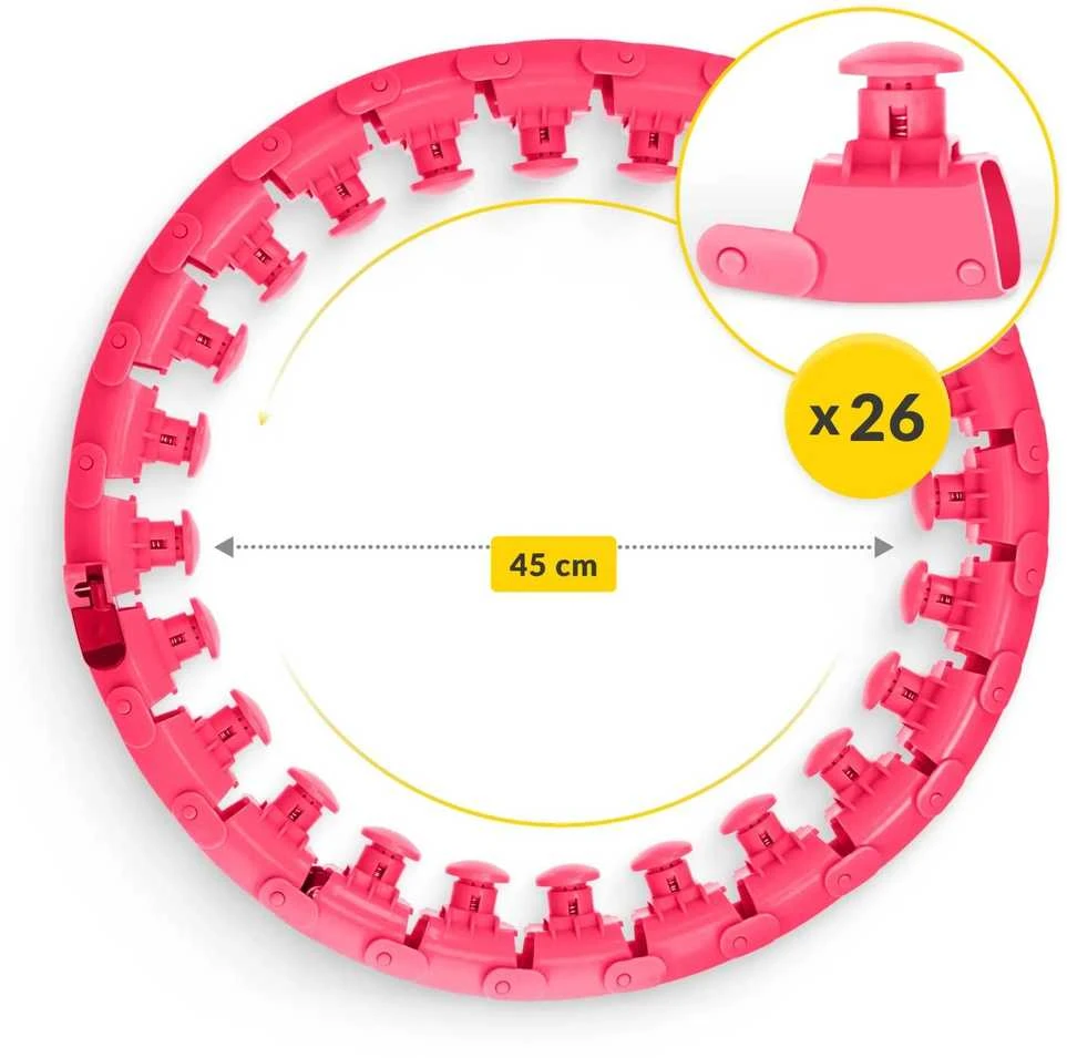 4Fizjo Hula Hoop su svarmenimis ir masažu, rožinis
