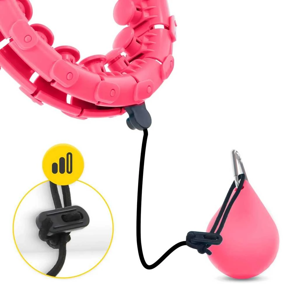 4Fizjo Hula Hoop su svarmenimis ir masažu, rožinis