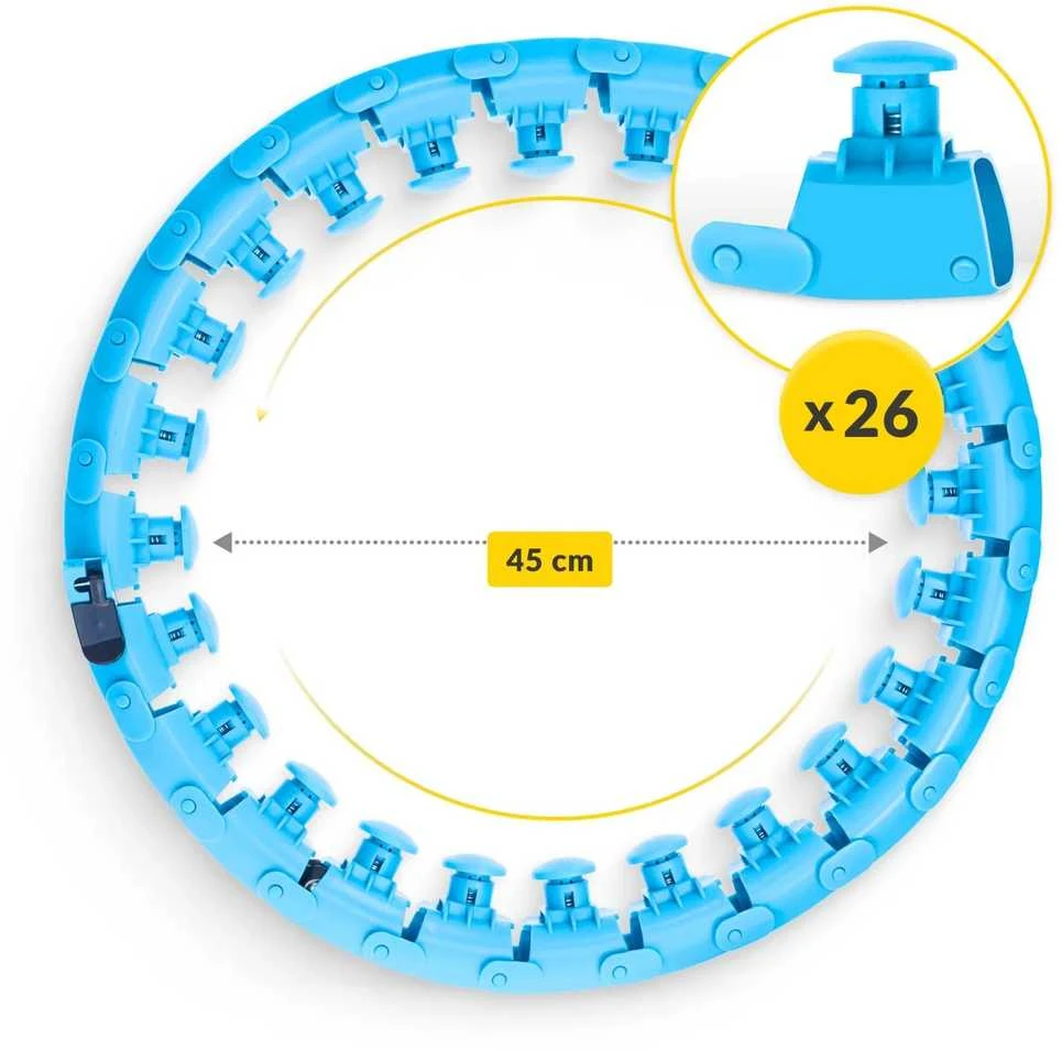 4Fizjo Hula Hoop su svarmenimis ir masažu, mėlynas
