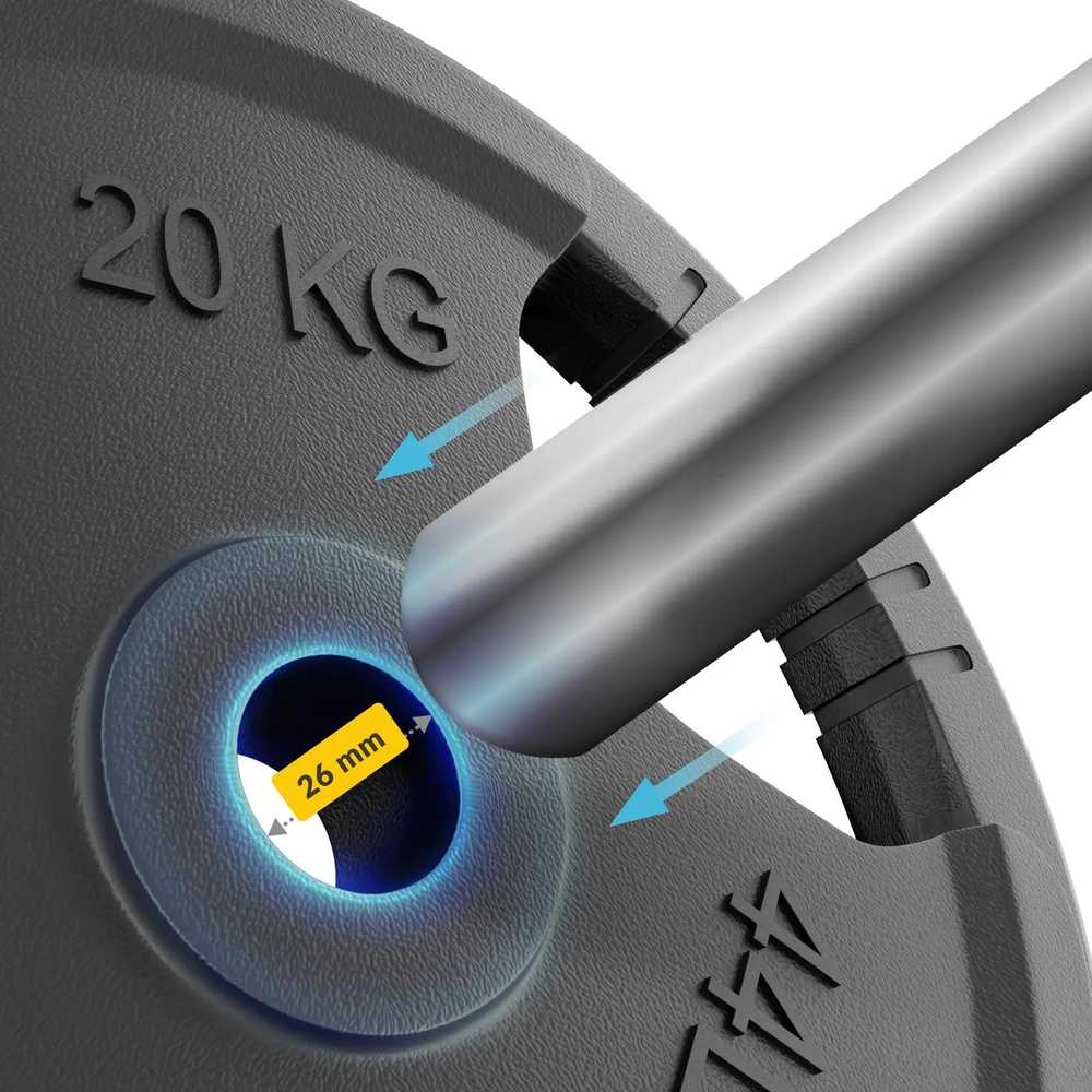 4Fizjo Ketaus svorio plokštės, 20 kg svorio plokštė, jėgos treniruočių įranga, sporto salės svorio plokštės, juodi ketaus diskai