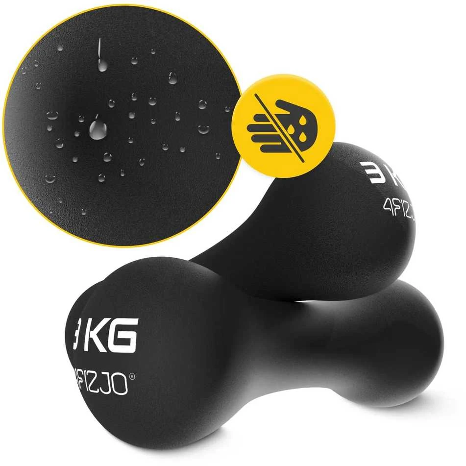 4Fizjo Ketaus hanteliai 8 formų pratimams 2 x 3kg