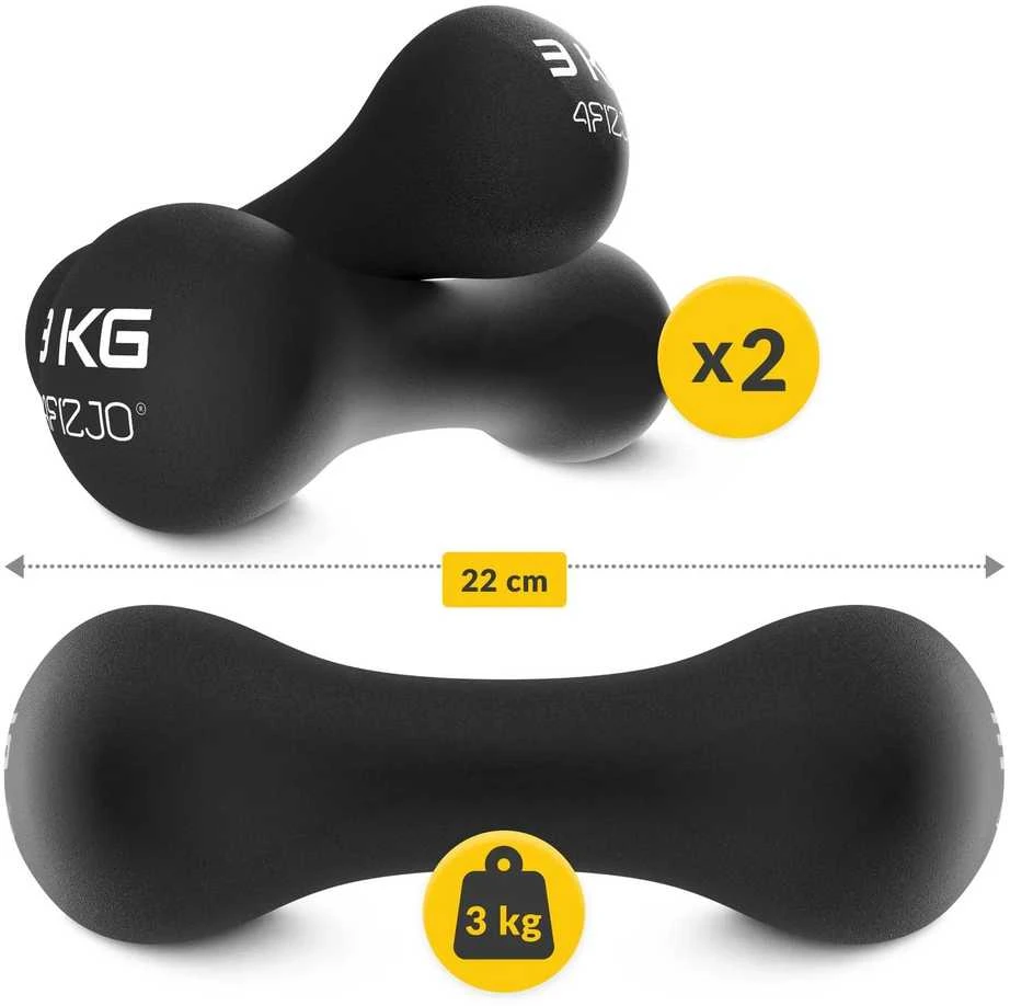 4Fizjo Ketaus hanteliai 8 formų pratimams 2 x 3kg