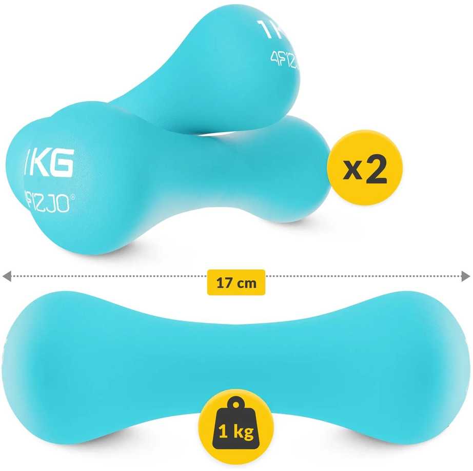 4Fizjo Ketaus hanteliai 8 formų pratimams 2 x 1kg