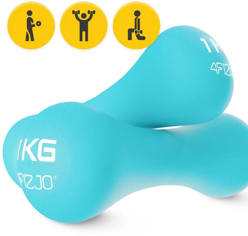 4Fizjo Ketaus hanteliai 8 formų pratimams 2 x 1kg