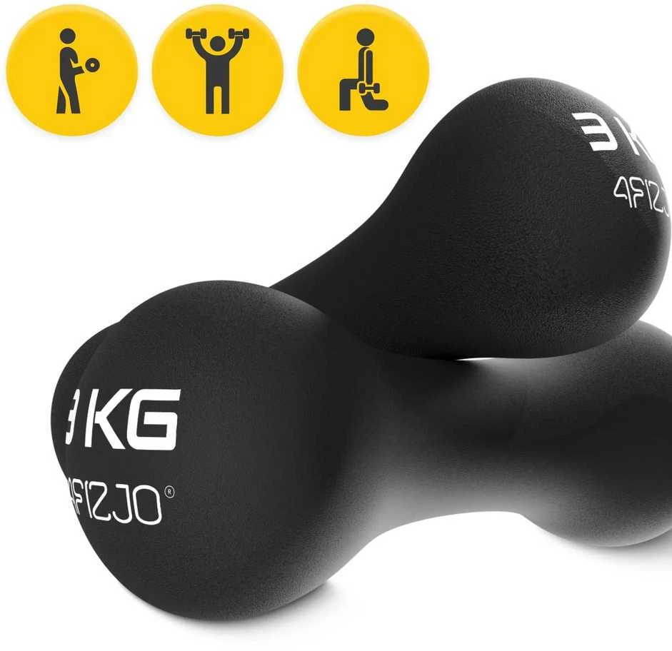 4Fizjo Ketaus hanteliai 8 formų pratimams 2 x 3kg