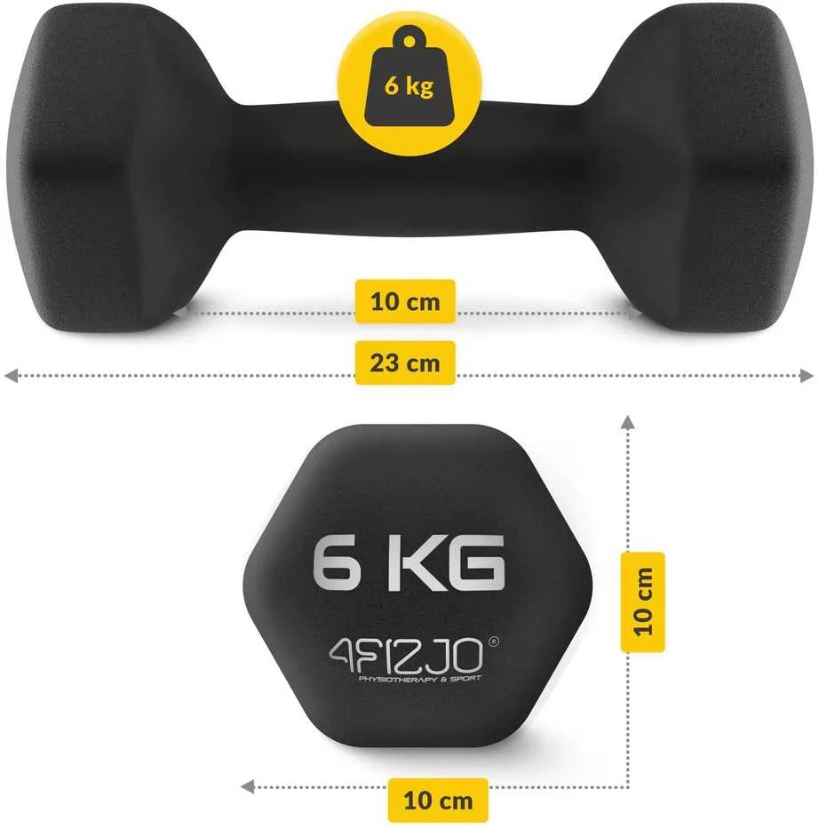 4Fizjo Ketaus hanteliai pratimams Classic 2 x 6kg