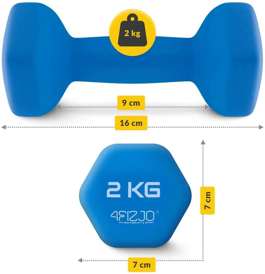 4Fizjo Ketaus hanteliai pratimams Classic 2 x 2kg
