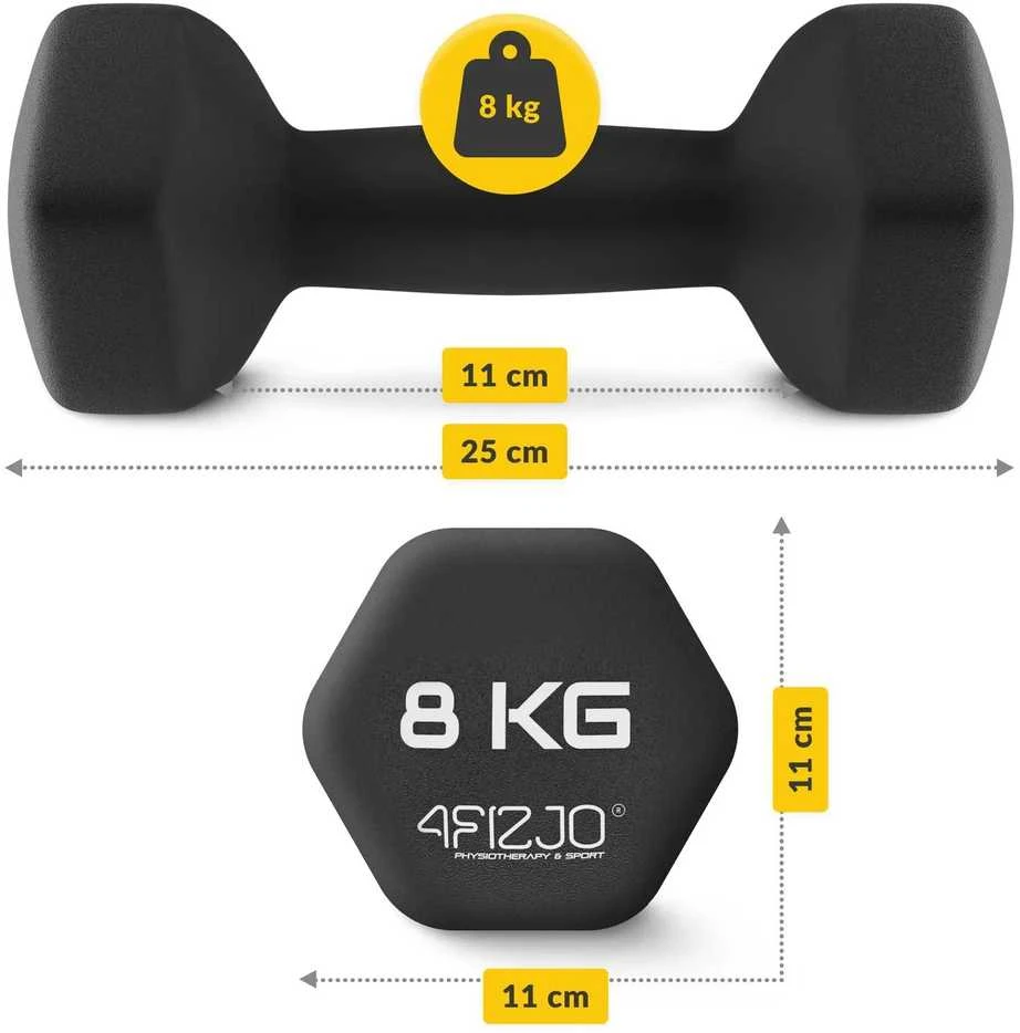 4Fizjo Ketaus hanteliai pratimams Classic 2 x 8kg