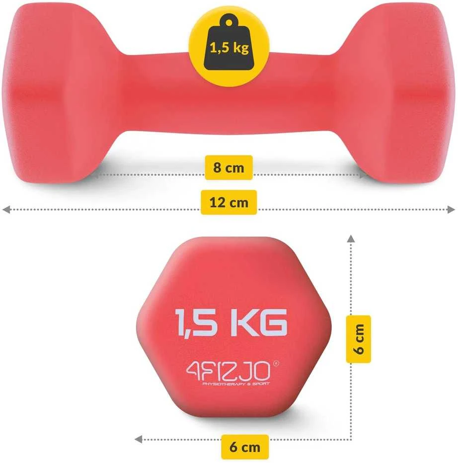 4Fizjo Ketaus hanteliai pratimams Classic 2 x 1,5kg