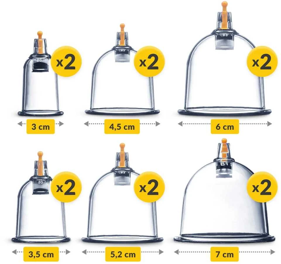 4Fizjo Kiniški beugniai vakuuminiai puodeliai, 12 vnt.