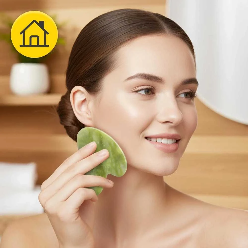 4Fizjo Klasikinis Gua Sha akmuo, pagamintas iš natūralaus žalio nefrito