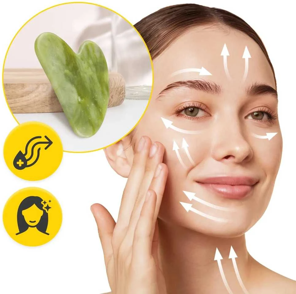 4Fizjo Klasikinis Gua Sha akmuo, pagamintas iš natūralaus žalio nefrito