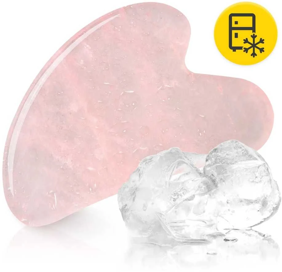 4Fizjo Klasikinis Gua Sha akmuo, pagamintas iš natūralaus rožinio kvarco