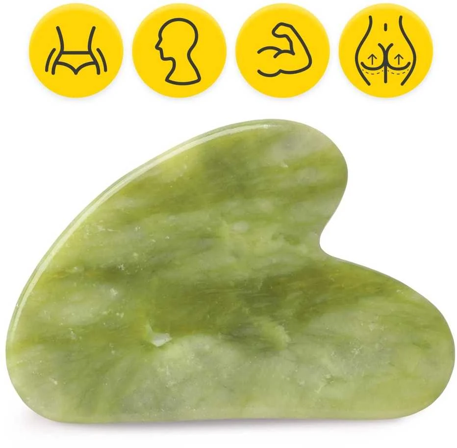 4Fizjo Klasikinis Gua Sha akmuo, pagamintas iš natūralaus žalio nefrito