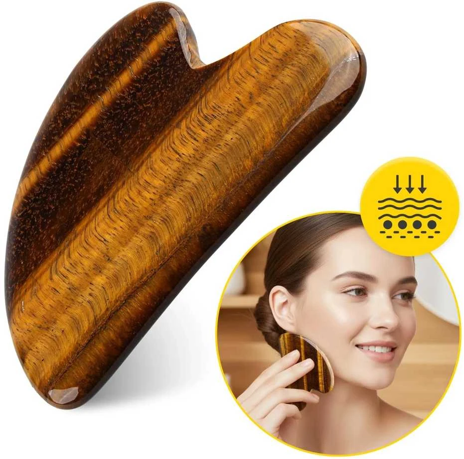4Fizjo Klasikinis tigro akies natūralus kvarco gua sha akmuo