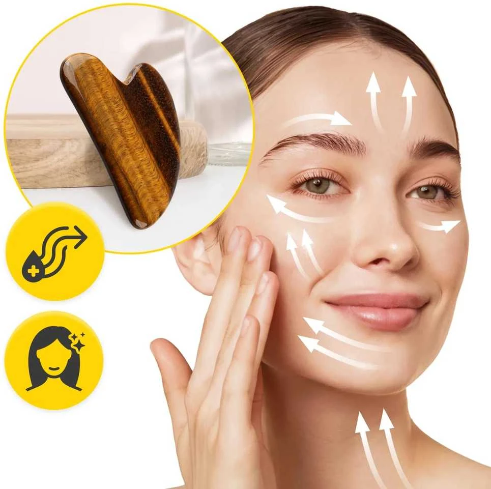 4Fizjo Klasikinis tigro akies natūralus kvarco gua sha akmuo