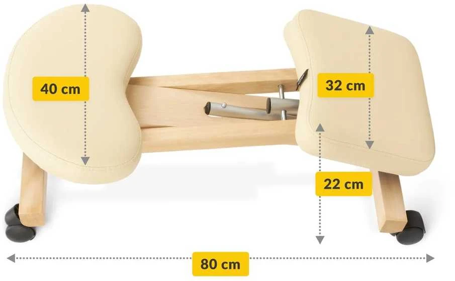 4Fizjo Smėlio spalvos klūpima kėdė, namų biurui, ergonominė laikysenos atrama, reguliuojamo aukščio klūpima kėdė, patogi darbo kėdė