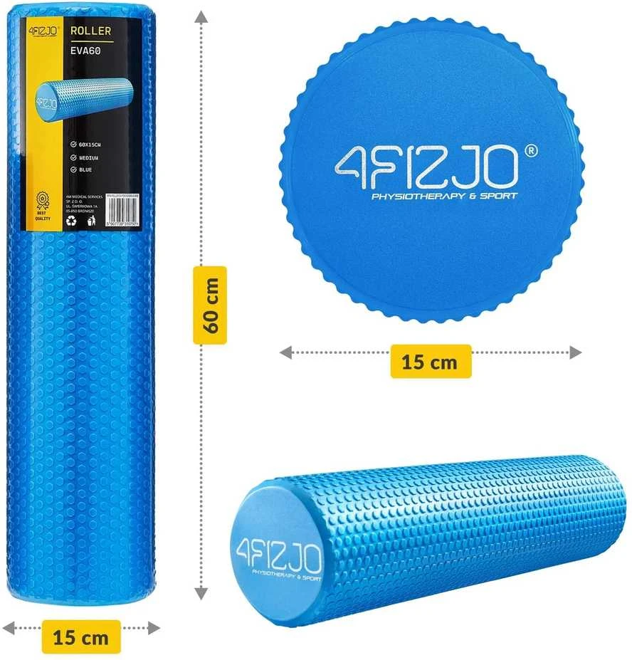 4Fizjo Masažinis volelis su gumbeliais CARE+ 60 cm, mėlynas