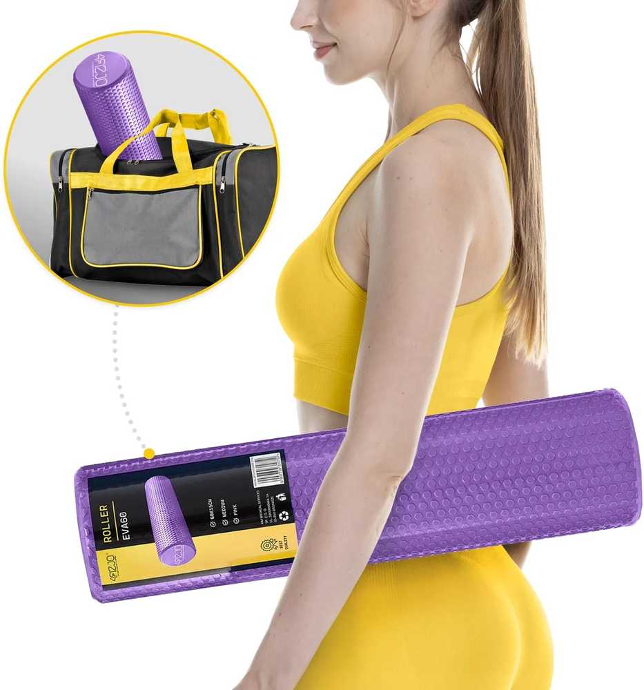 4Fizjo Masažinis volelis su gumbeliais CARE+ 60 cm violetinis