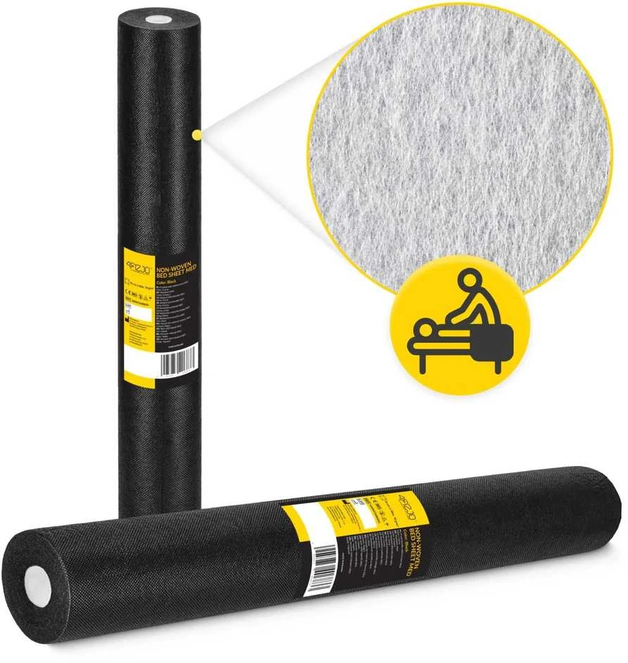 4Fizjo Medicininis įklotas ritinėlyje MED 70 cm x 50 m juodos spalvos