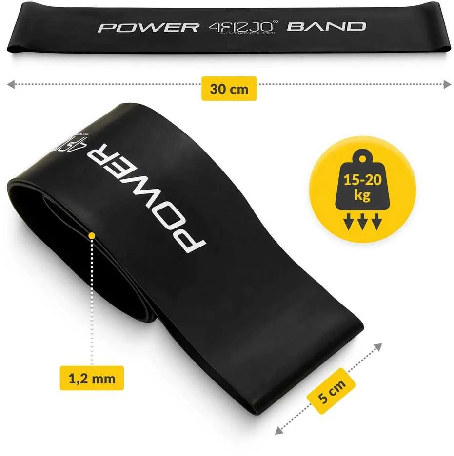 4Fizjo MINI POWER BAND 1,2 mm pasipriešinimo juosta mankštai