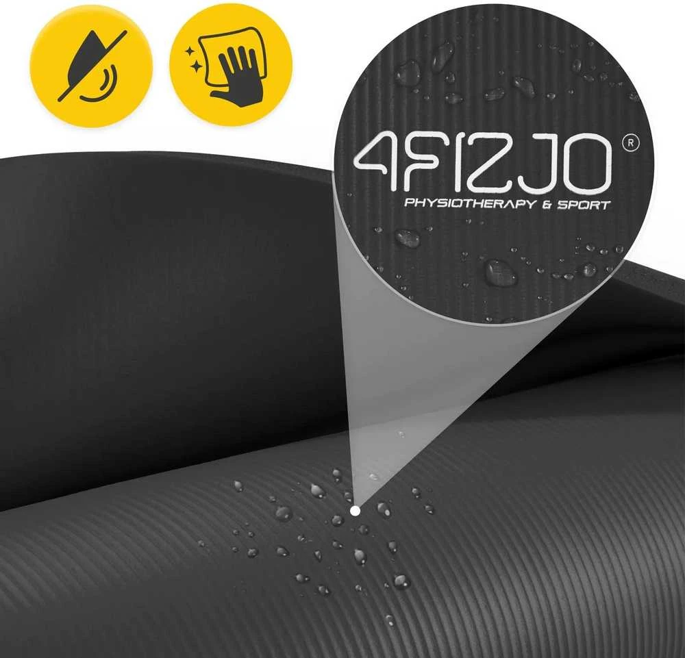 4Fizjo NBR jogos ir fitneso kilimėlis, 180 × 60 × 1 cm, juodas