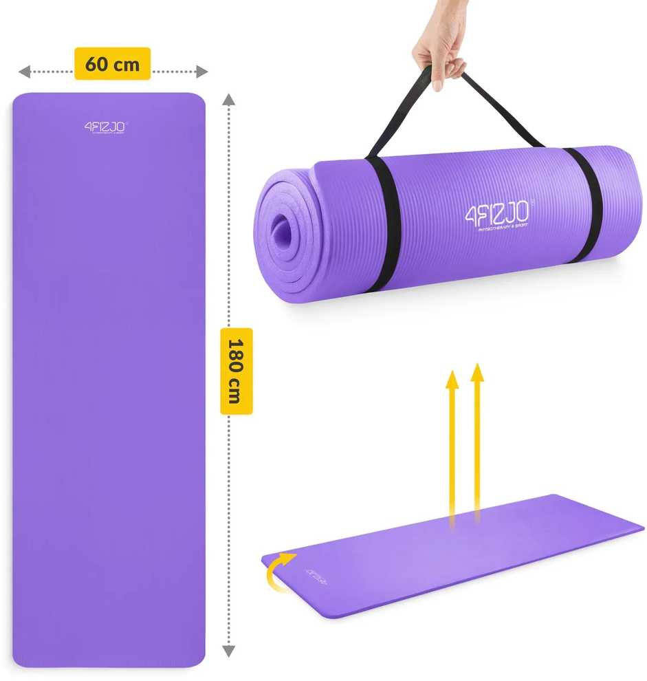 4Fizjo NBR jogos ir fitneso kilimėlis 180 × 60 × 1 cm, violetinis
