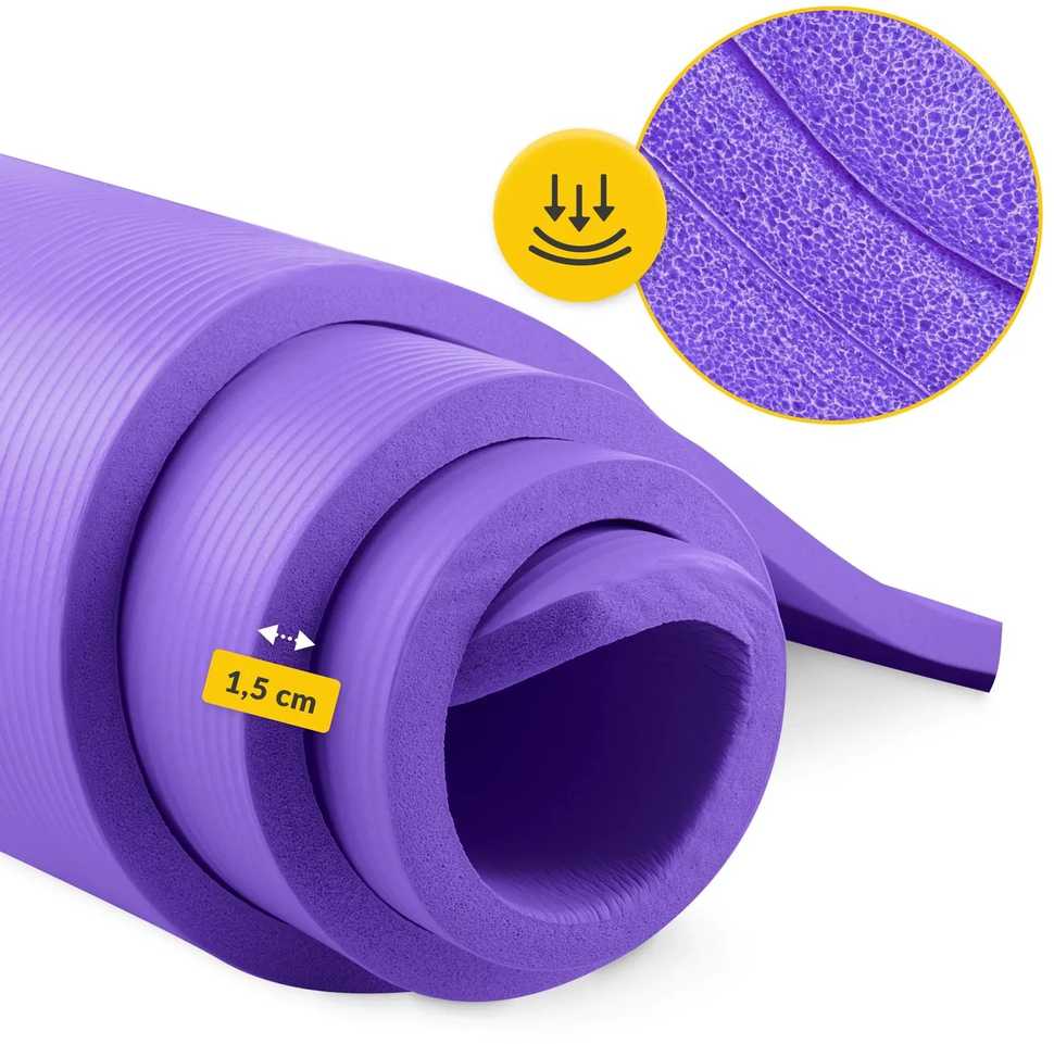 4Fizjo NBR jogos ir fitneso kilimėlis, 180 × 60 × 1,5 cm, violetinis