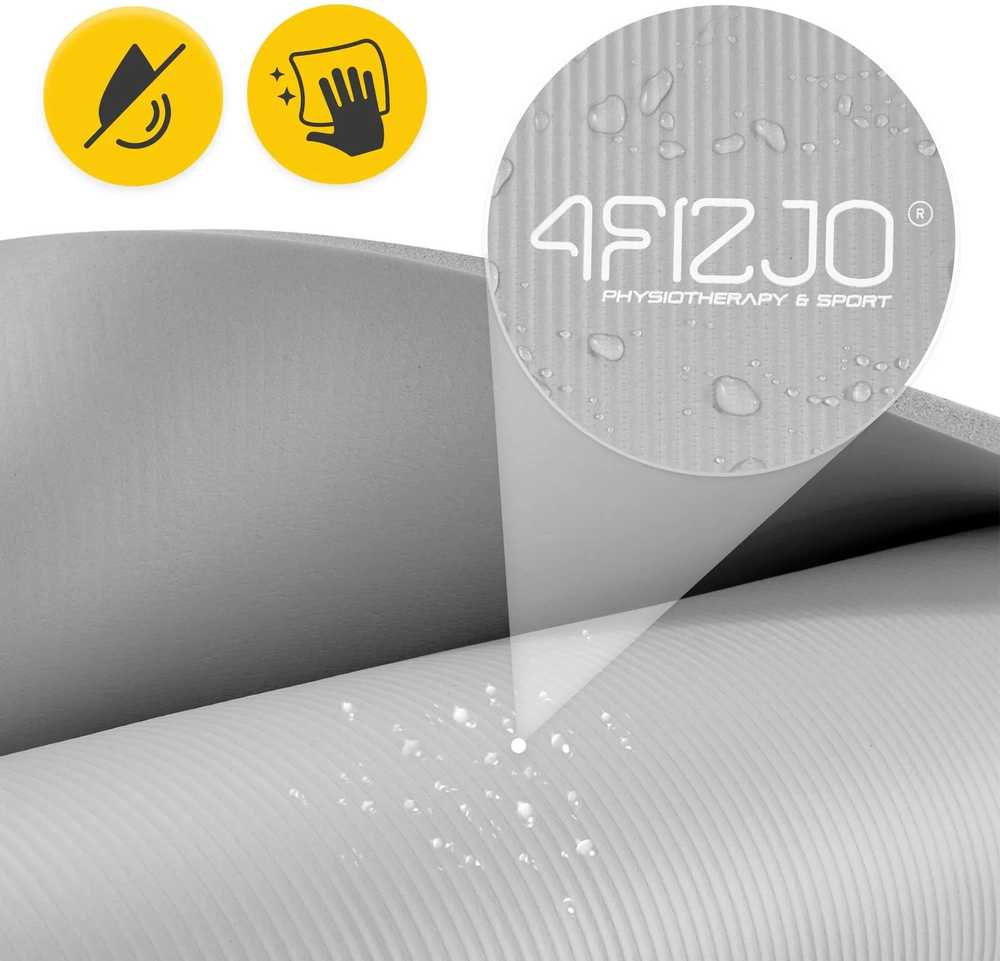 4Fizjo NBR jogos ir fitneso kilimėlis, 180 × 60 × 1,5 cm, pilkas