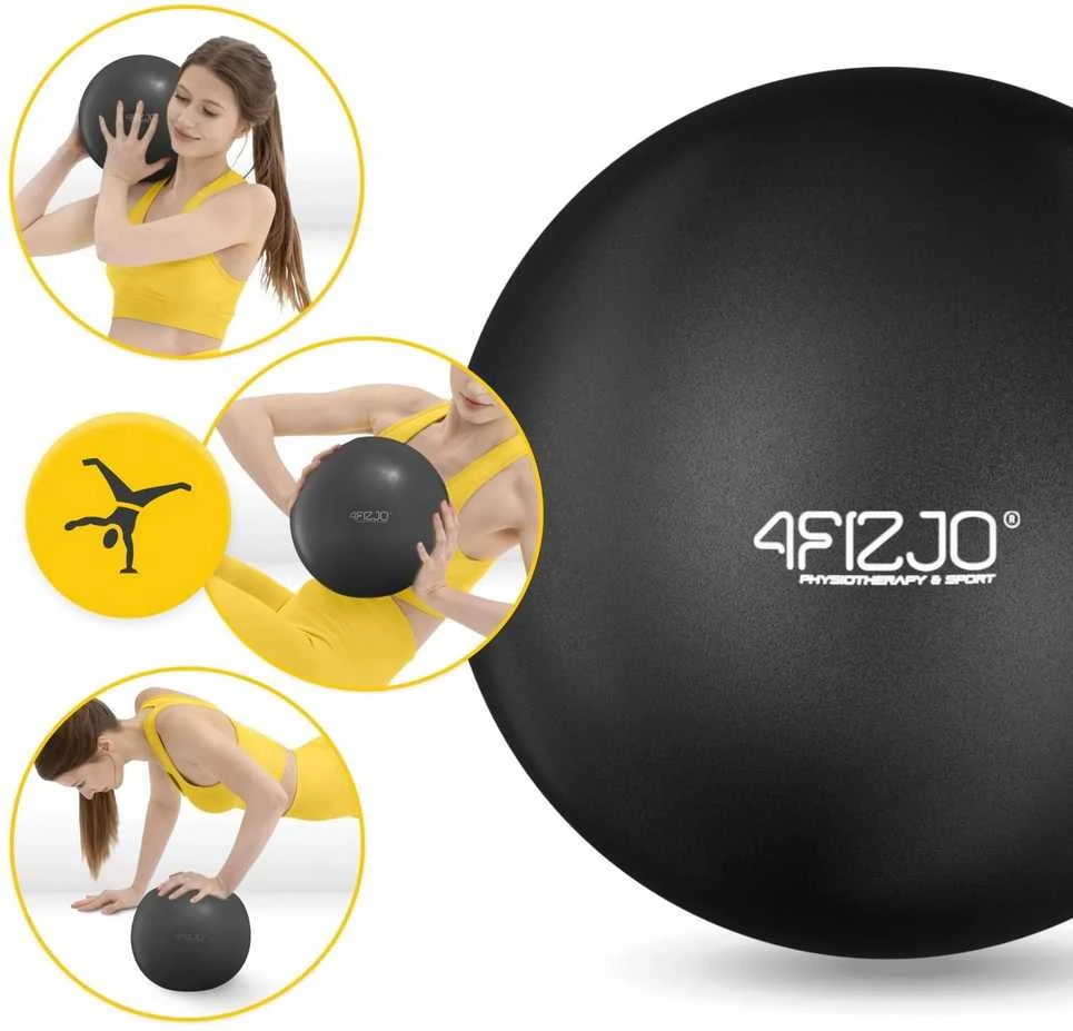 4Fizjo Pilateso ir reabilitacijos kamuolys 22 cm, juodas