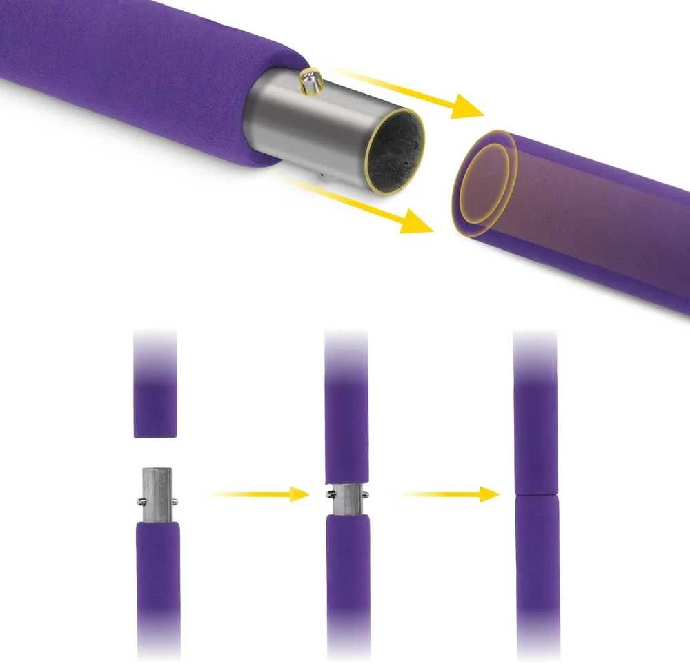 4Fizjo Pilateso treniruočių strypas su plėtikliais, violetinis