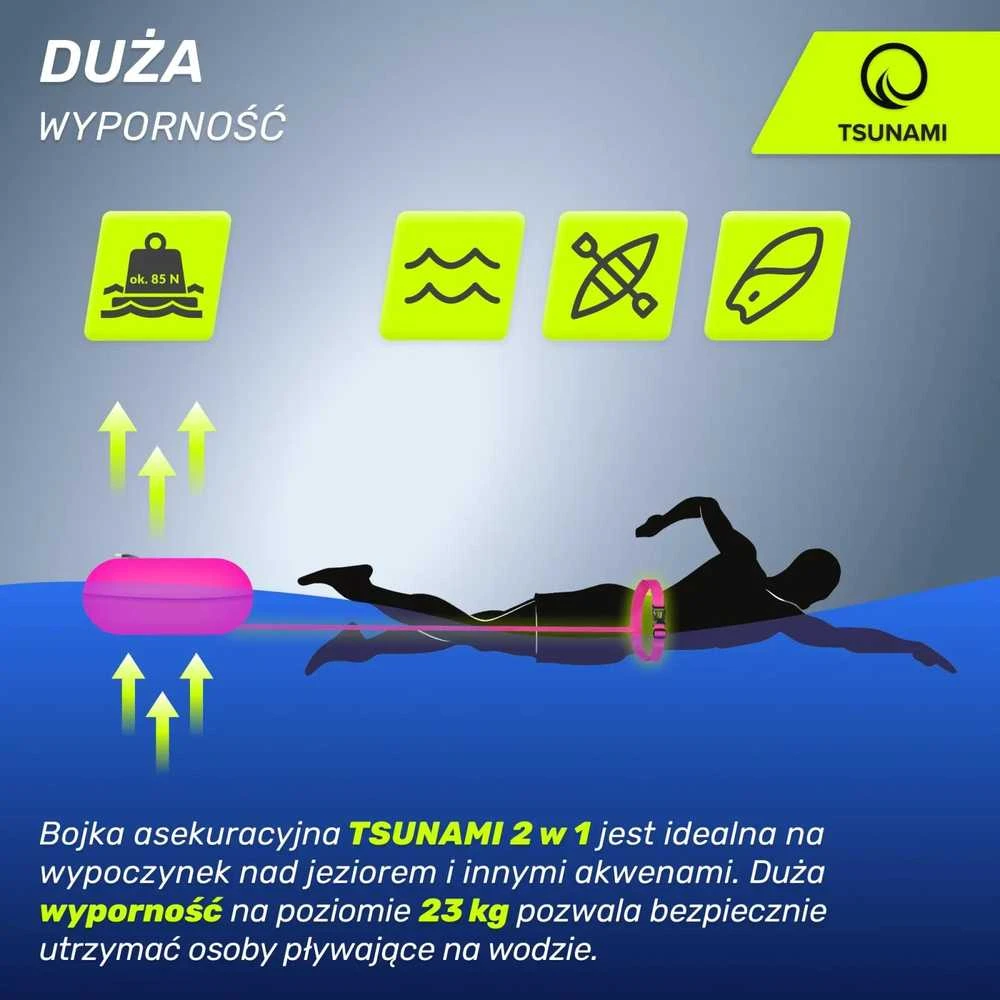 4Fizjo Pripučiamas apsauginis plūduras plaukimui TSUNAMI rožinis