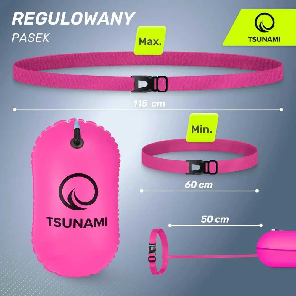 4Fizjo Pripučiamas apsauginis plūduras plaukimui TSUNAMI rožinis
