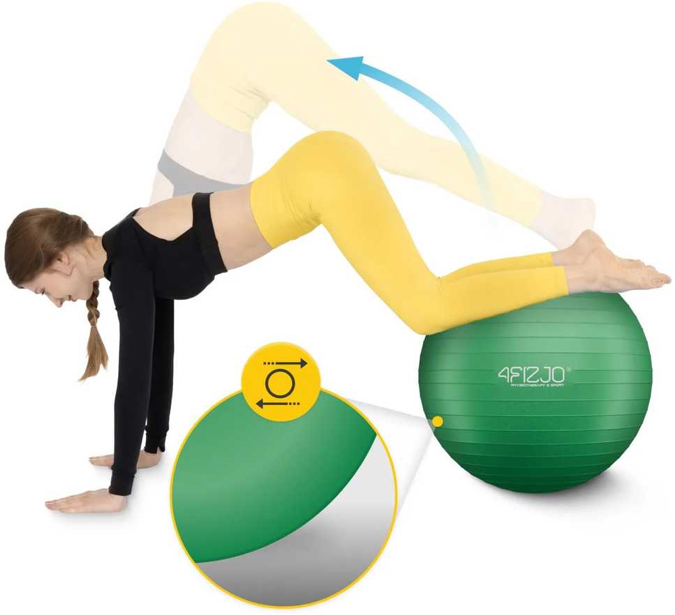 4Fizjo Pripučiamas gimnastikos kamuolys 65 cm žalias