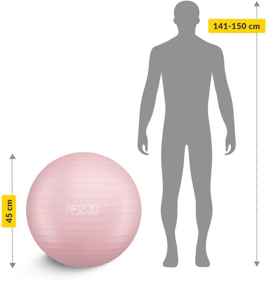 4Fizjo Pripučiamas gimnastikos kamuolys 55 cm, rožinis