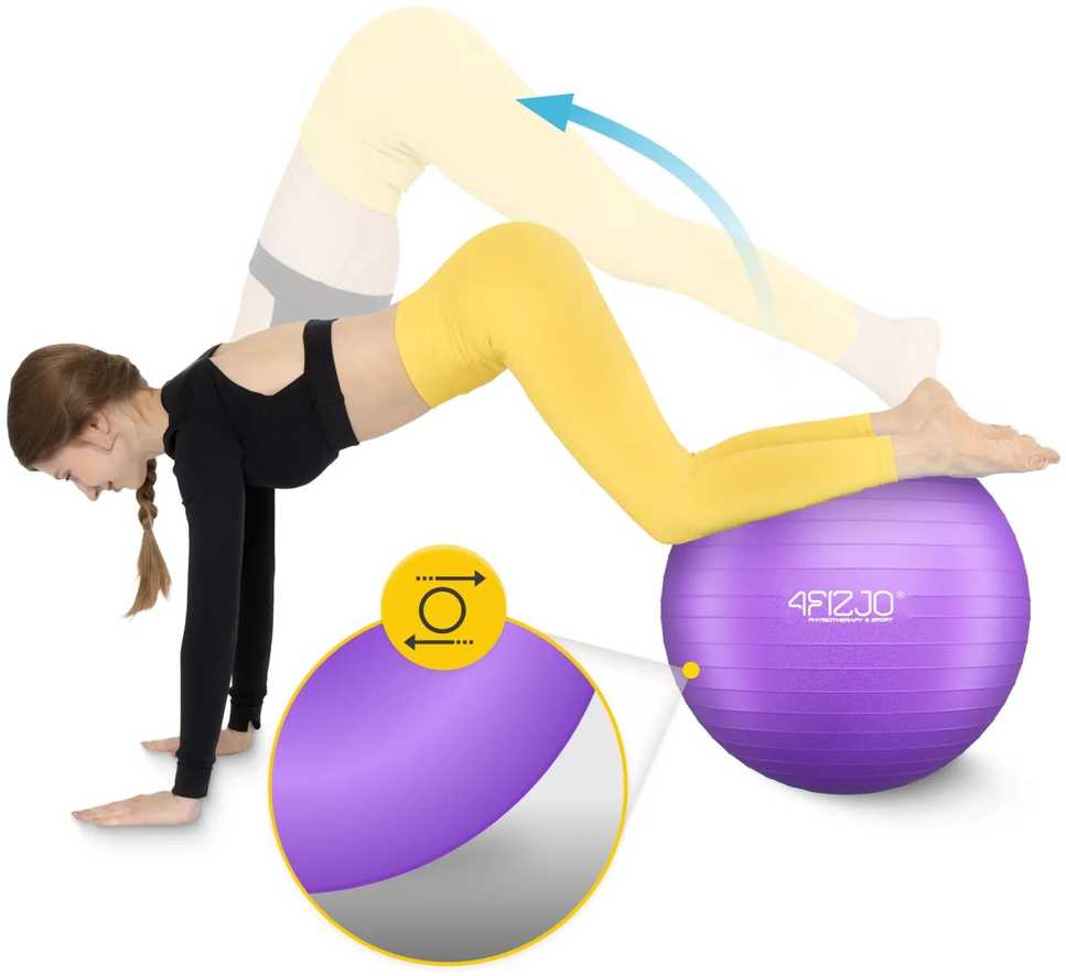4Fizjo Pripučiamas gimnastikos kamuolys 65 cm violetinis