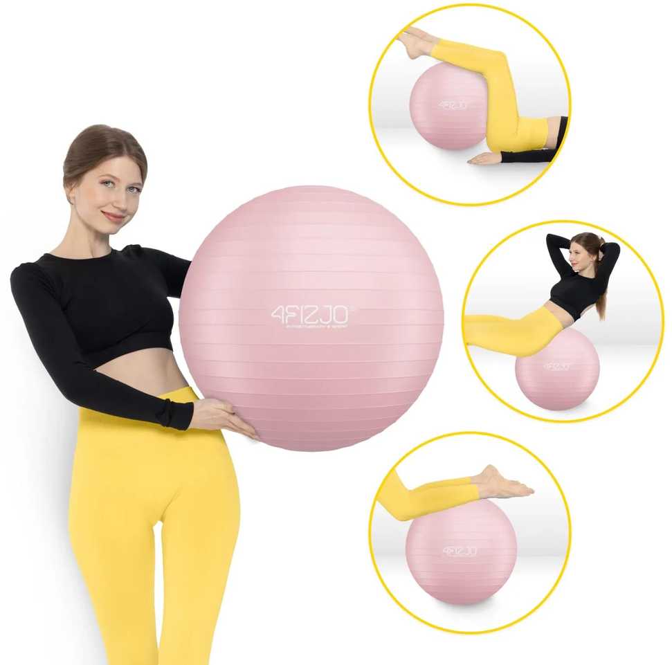4Fizjo Pripučiamas gimnastikos kamuolys 55 cm, rožinis